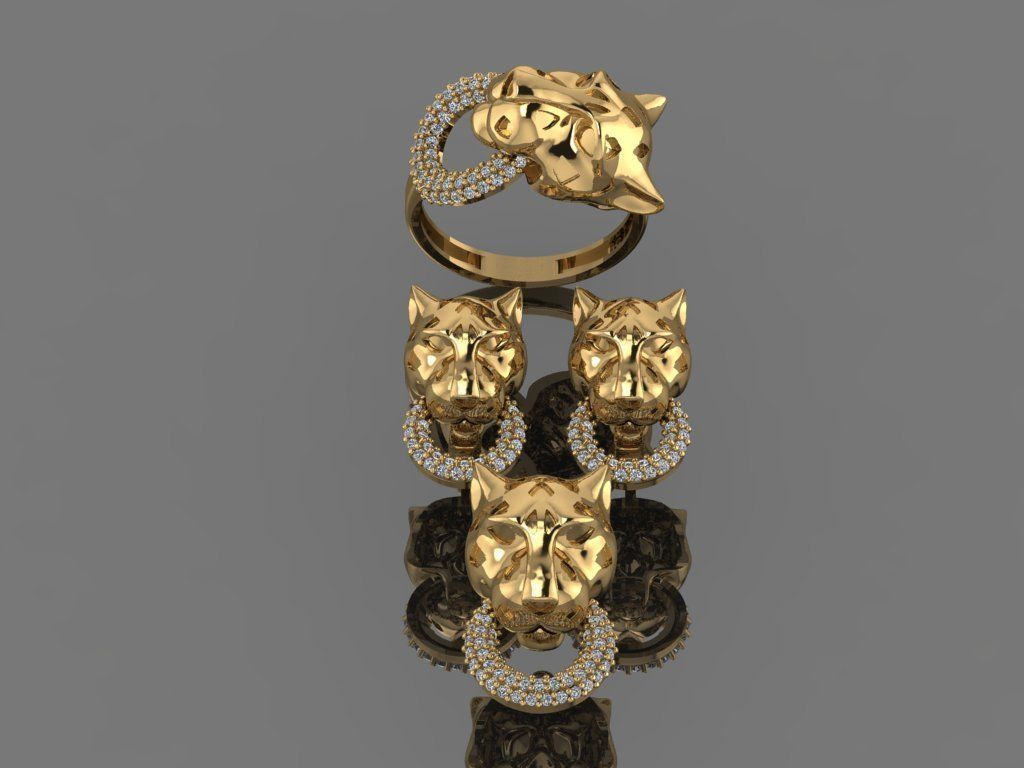 GC GOLD M0080- Diamond gold set  3D print model_1