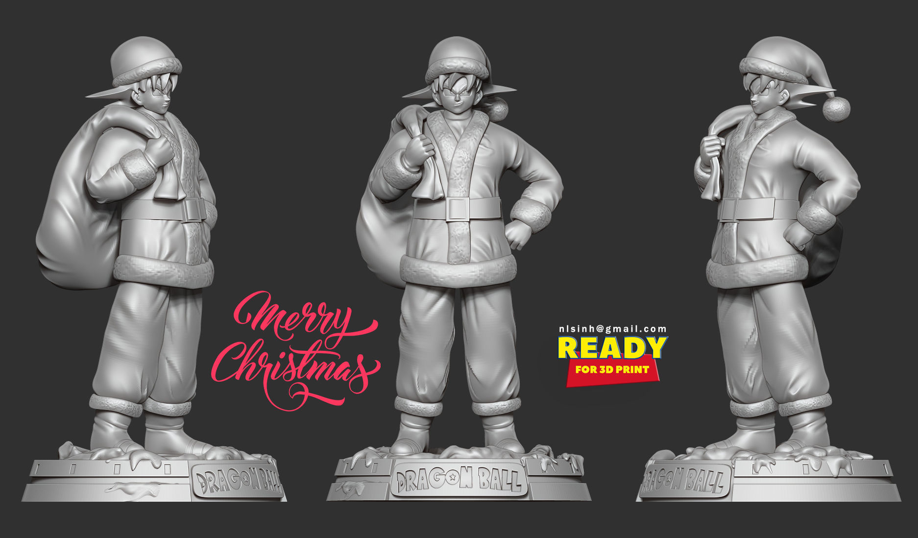 Santa Goku 3D print model_4