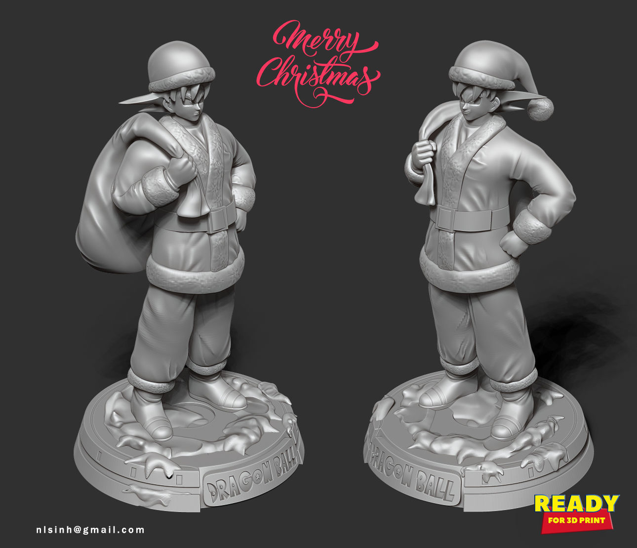 Santa Goku 3D print model_9