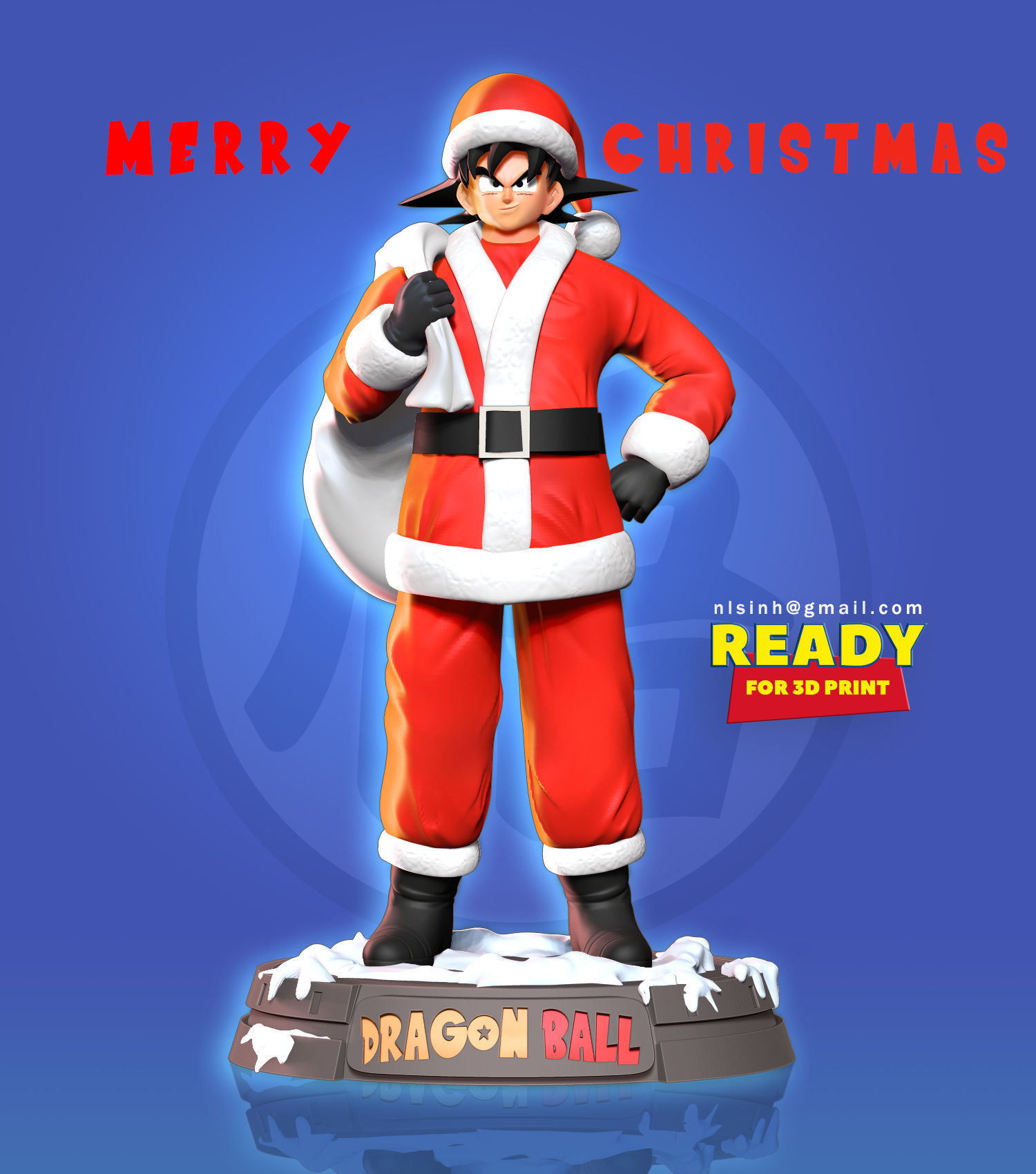 Santa Goku 3D print model_6