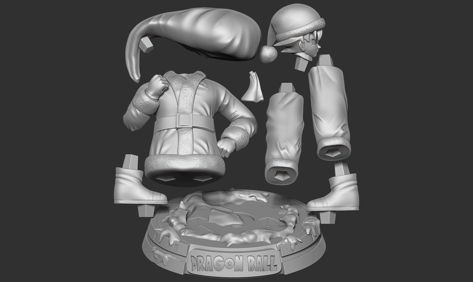 Santa Goku 3D print model_2