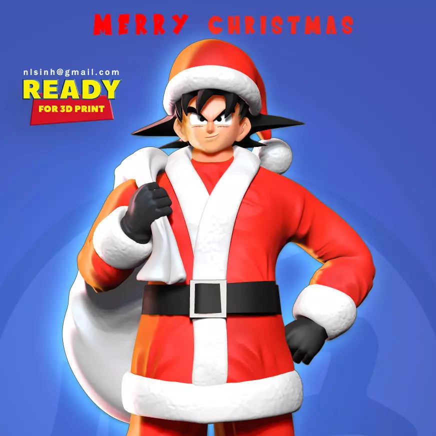 Santa Goku 3D print model_0