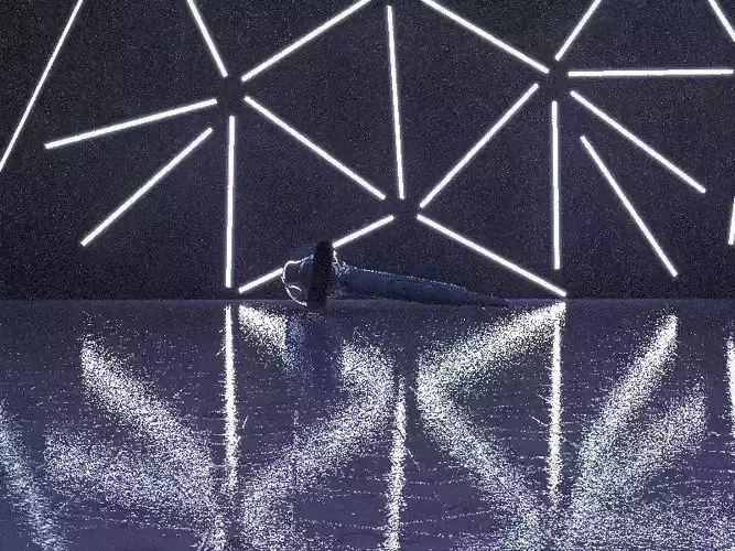 Environment room with neon lights 3D model