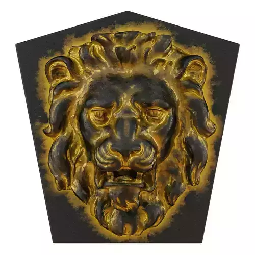 Lion Head Bas-relief 3D model