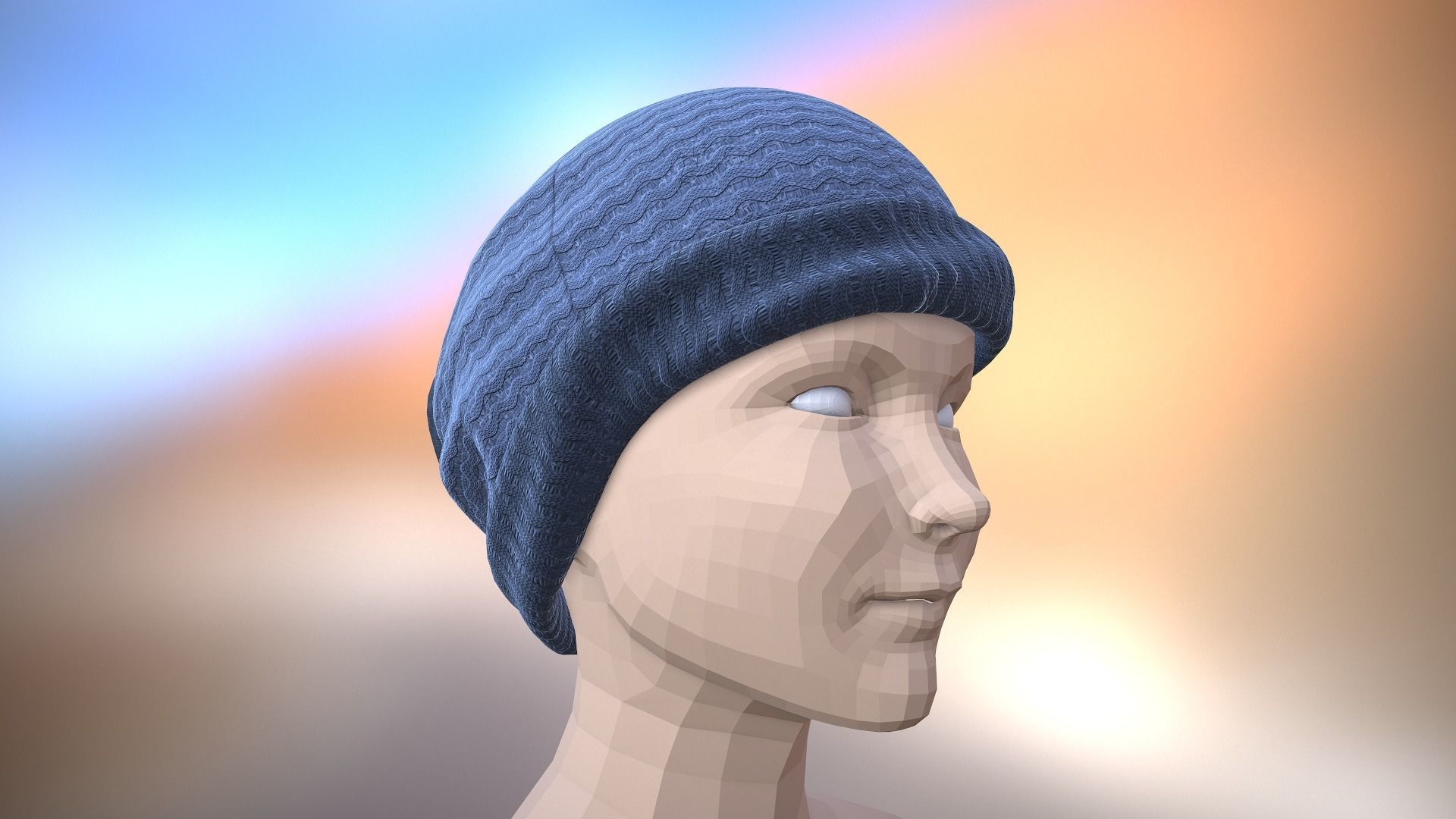 Bobble Hat Low-poly 3D model_3