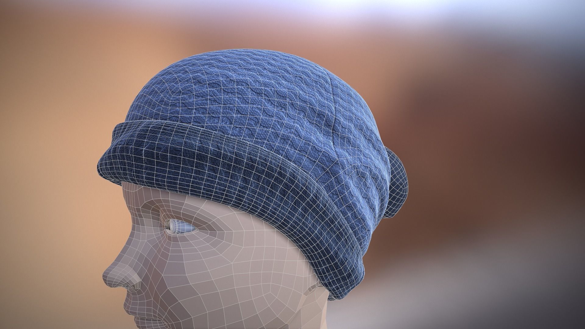 Bobble Hat Low-poly 3D model_11