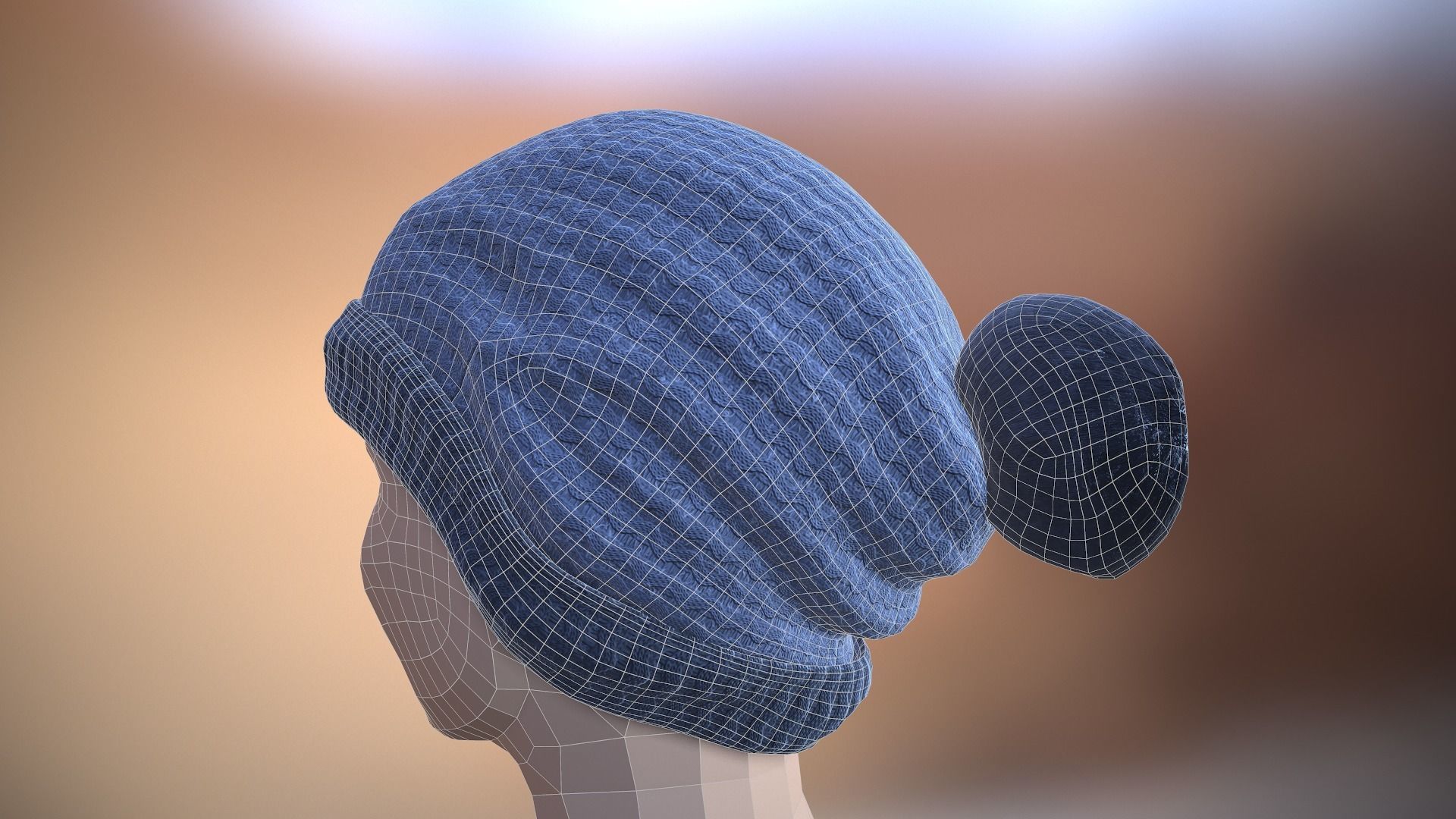 Bobble Hat Low-poly 3D model_12