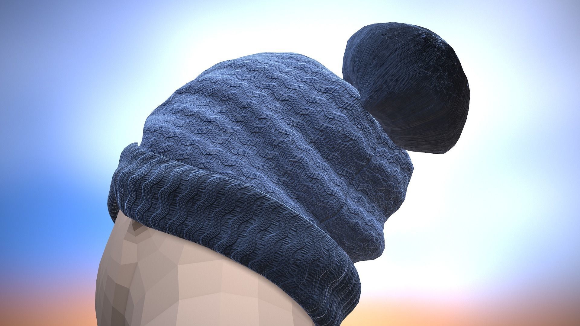 Bobble Hat Low-poly 3D model_10