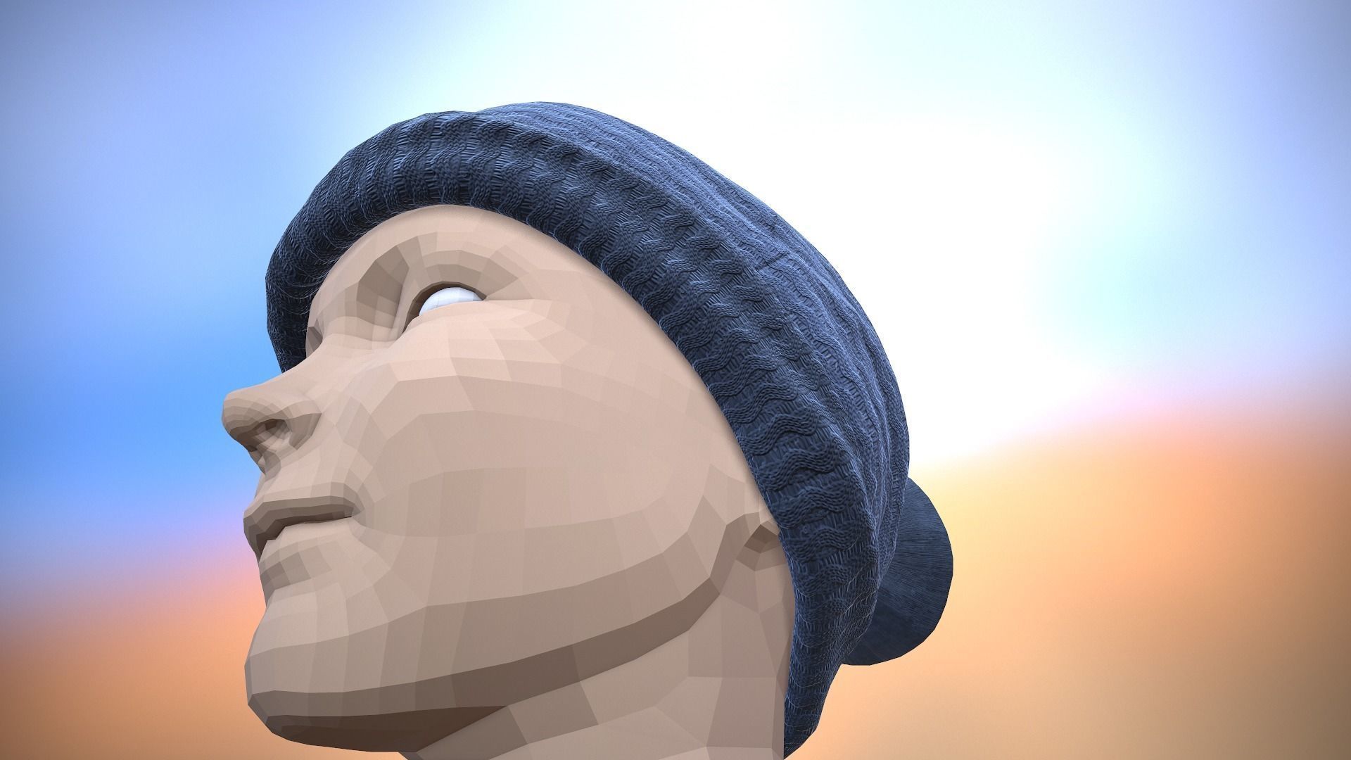 Bobble Hat Low-poly 3D model_9