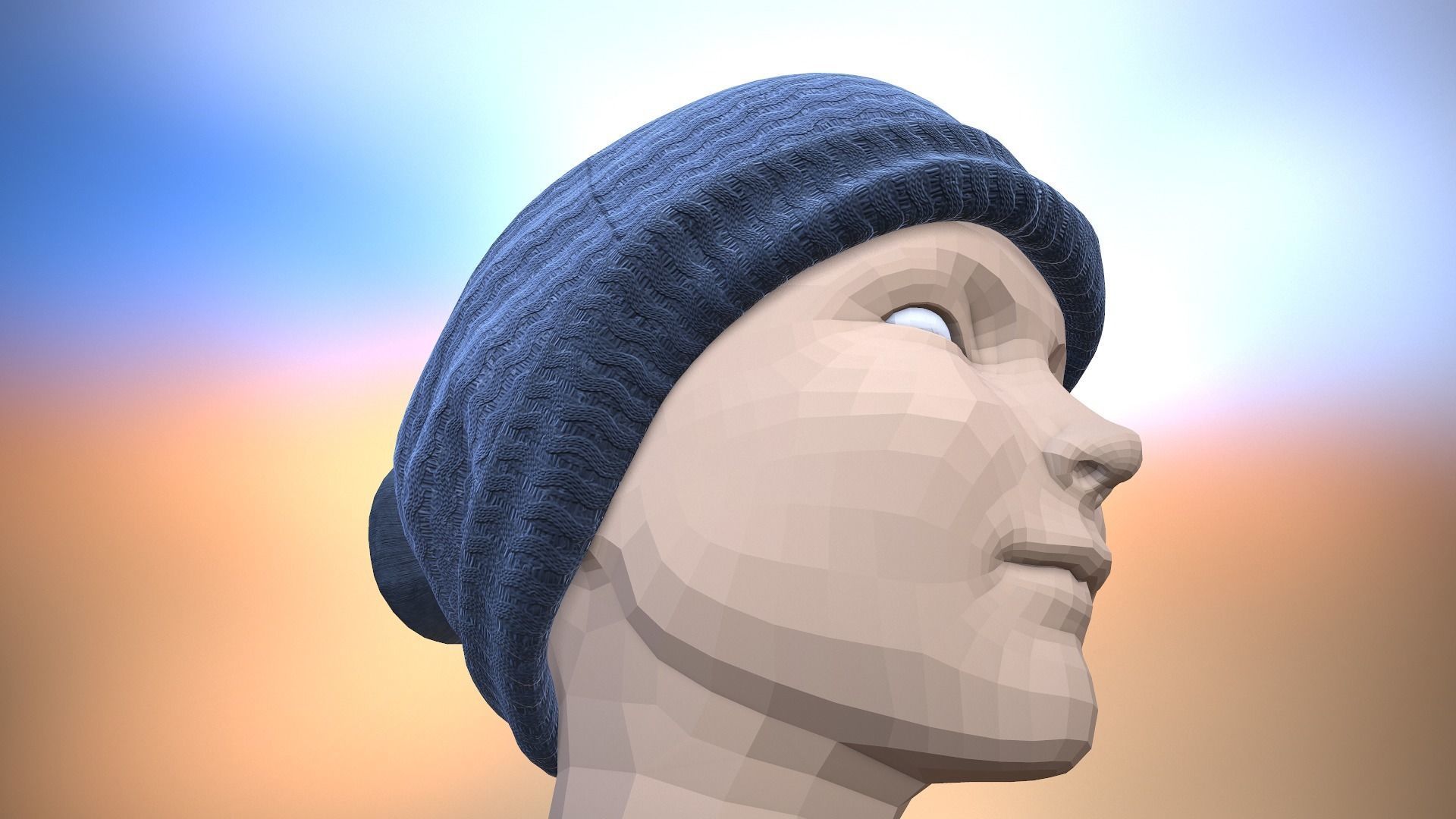 Bobble Hat Low-poly 3D model_8