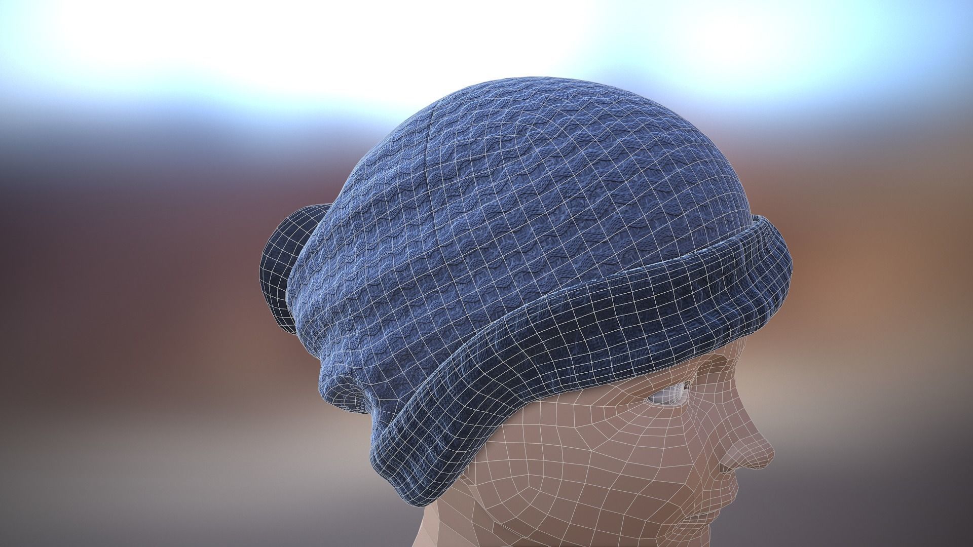 Bobble Hat Low-poly 3D model_14