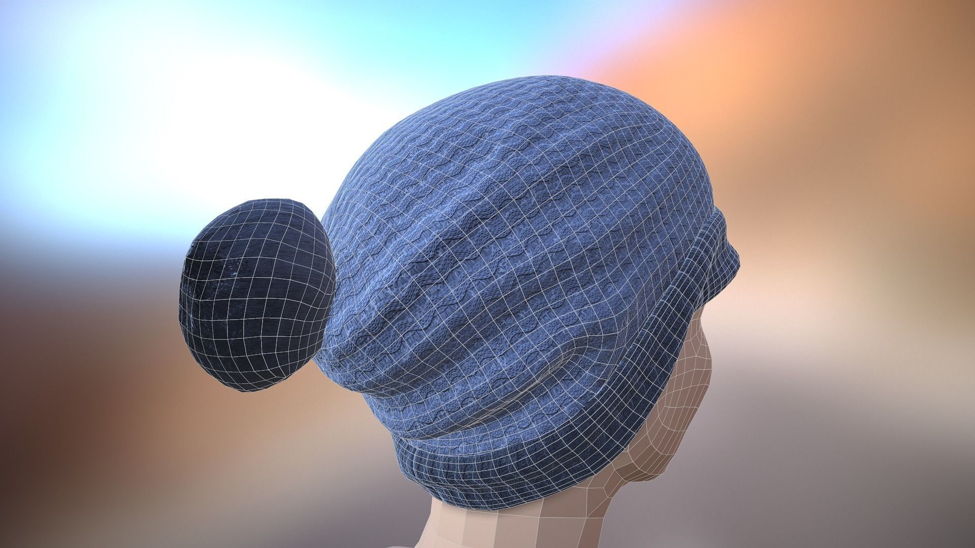 Bobble Hat Low-poly 3D model_13