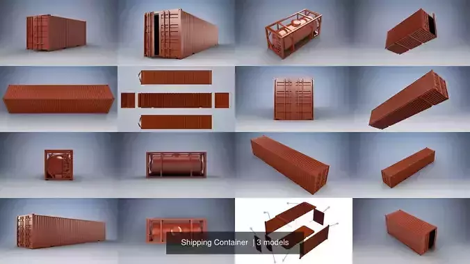 Shipping Container  3D Model Collection