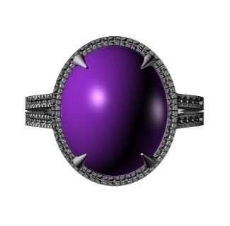 OVAL STONE RING AND ENTOURAGE -CG19 3D print model_2