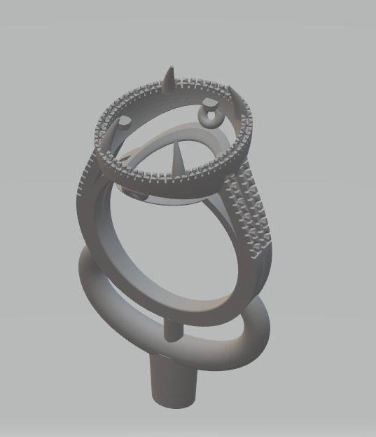 OVAL STONE RING AND ENTOURAGE -CG19 3D print model_5