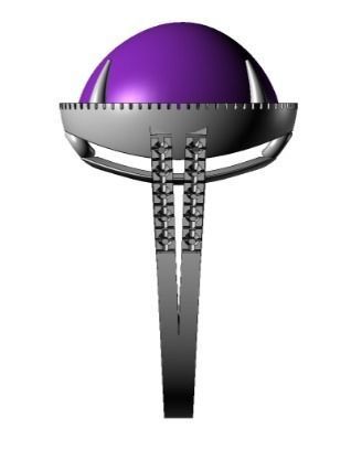 OVAL STONE RING AND ENTOURAGE -CG19 3D print model_3