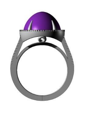 OVAL STONE RING AND ENTOURAGE -CG19 3D print model_4