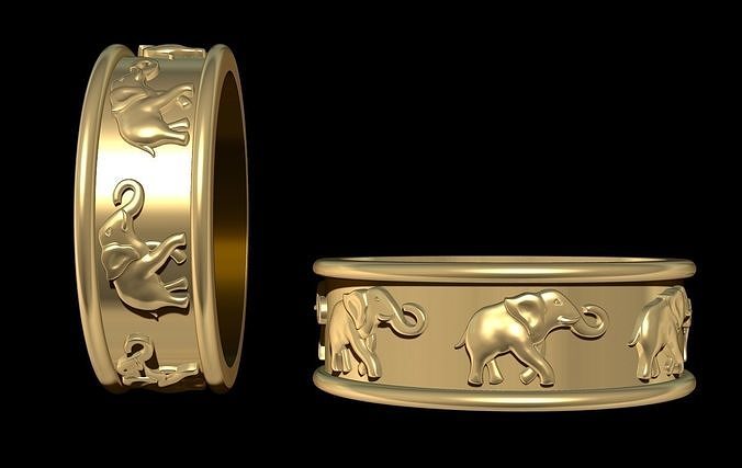 Rings Elephants 3D print model