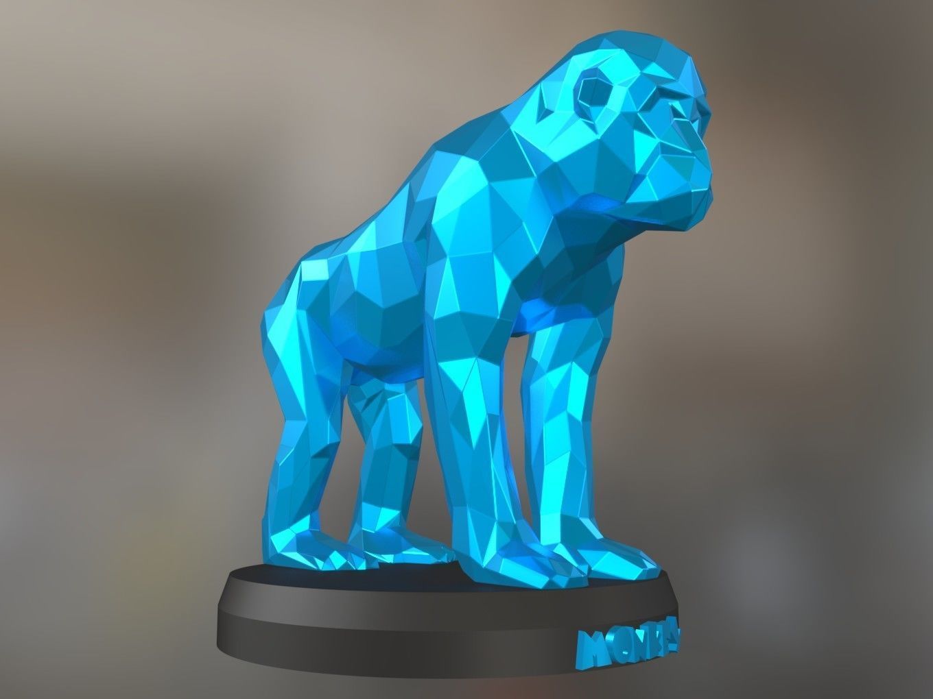 Poly Monkey 3D print model_4
