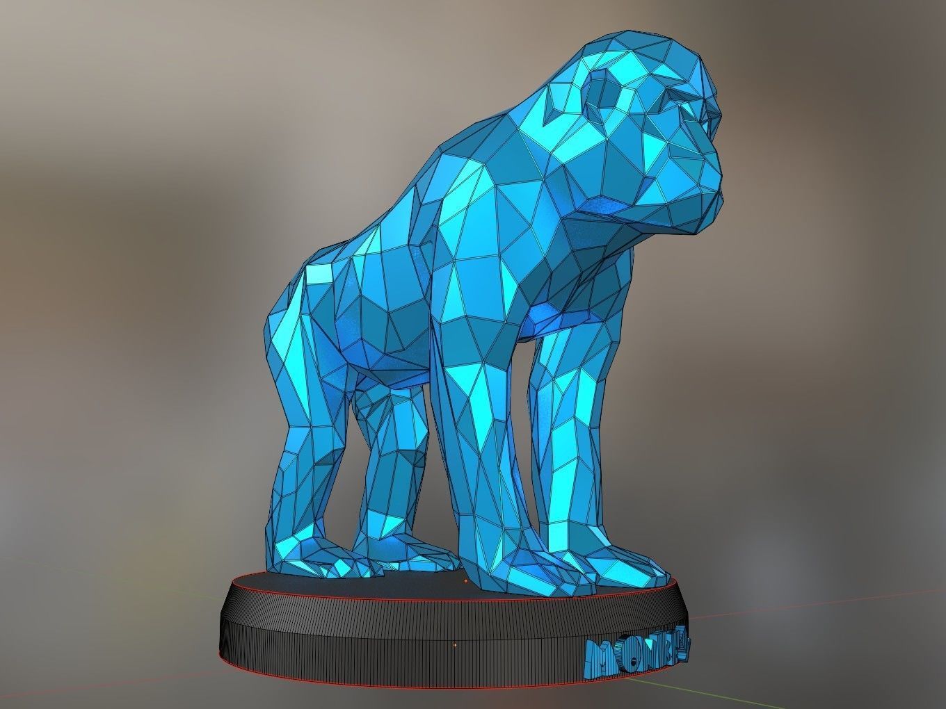 Poly Monkey 3D print model_5