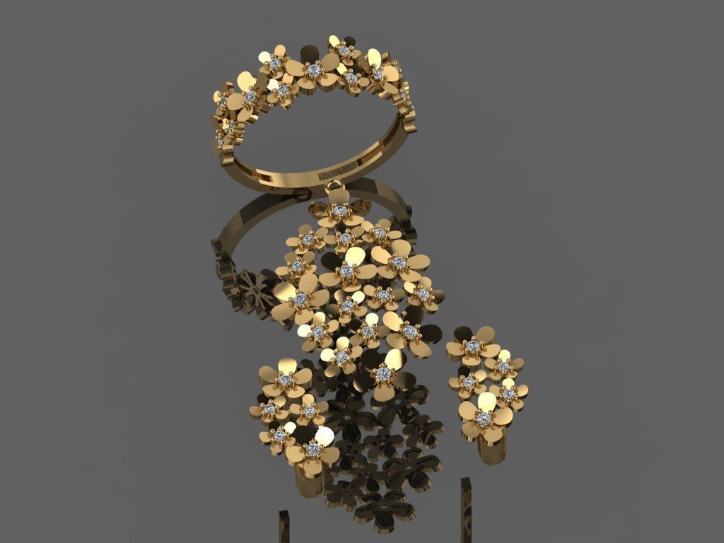 GC GOLD M0082- Diamond gold set 3D print model_8