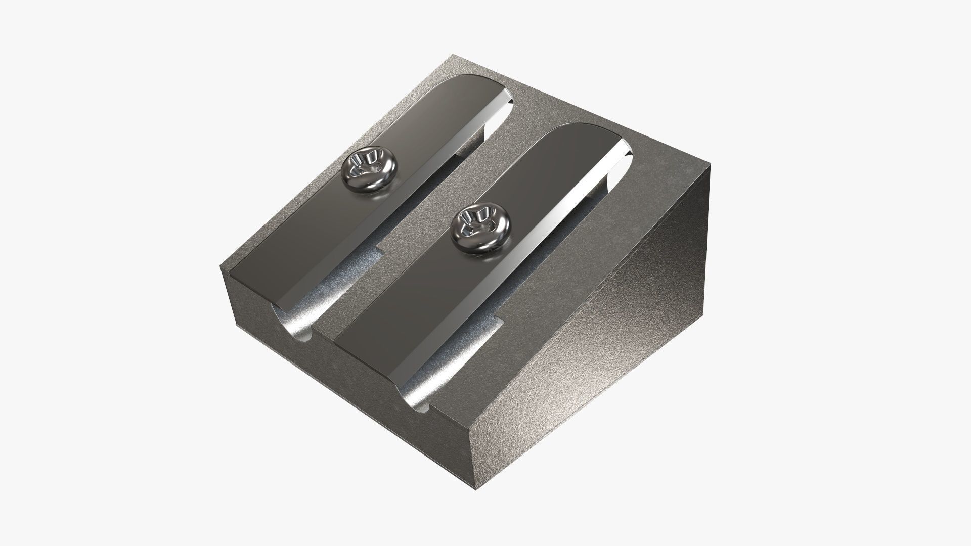 Metal pencil sharpener double  3D model_3