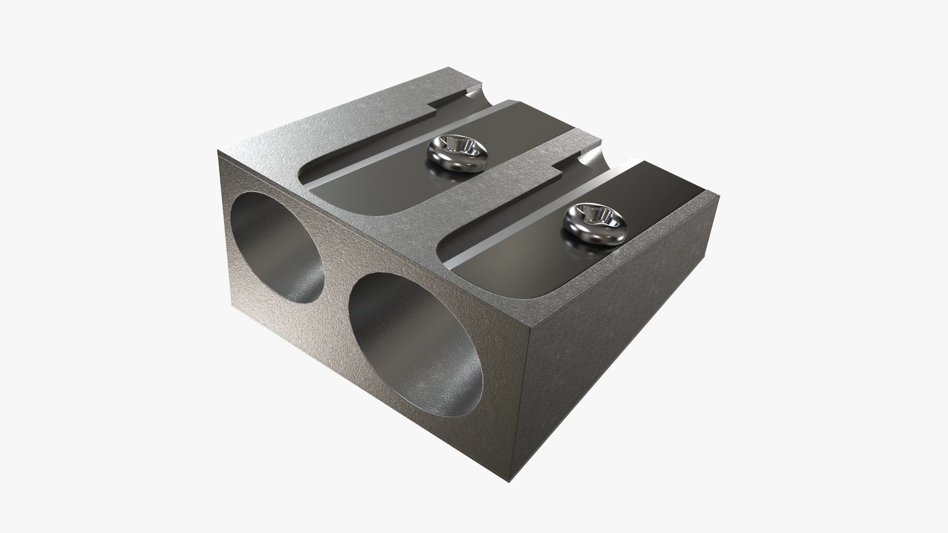 Metal pencil sharpener double  3D model_2