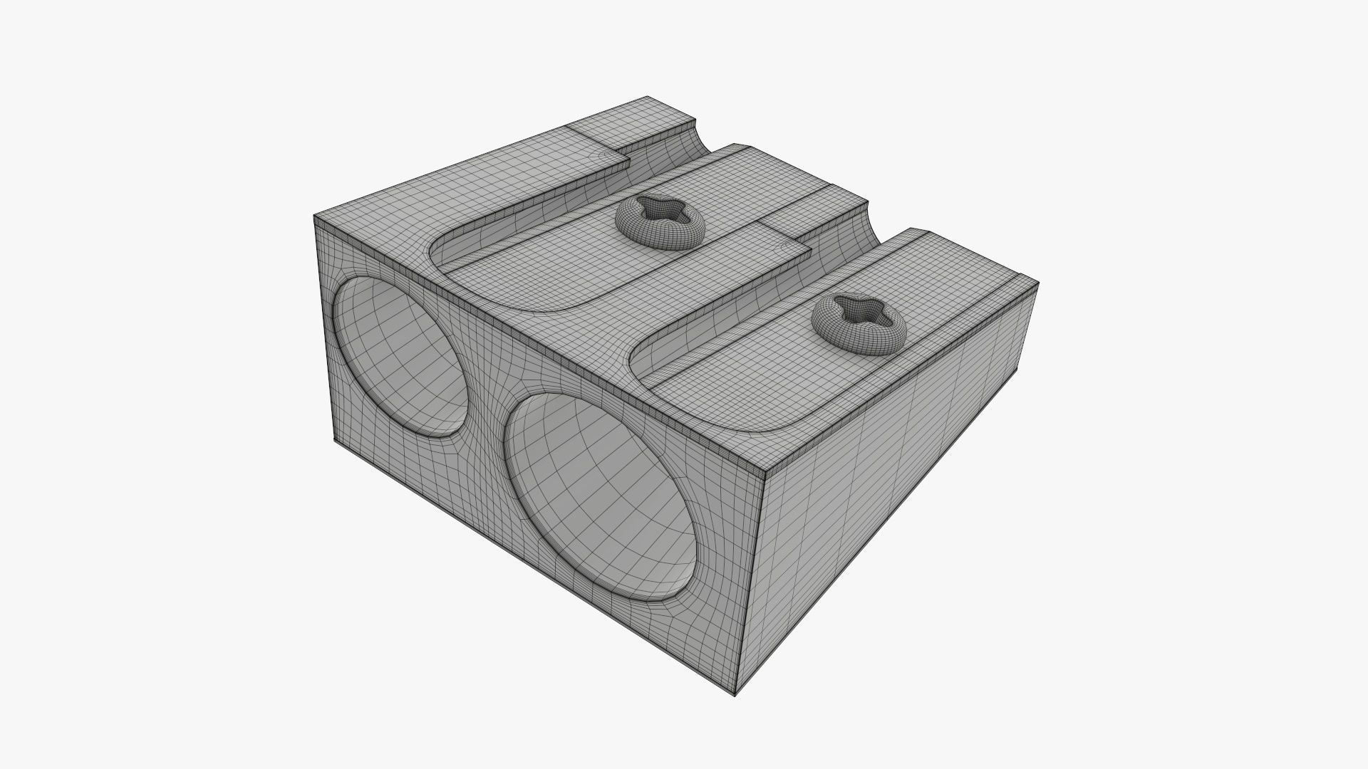 Metal pencil sharpener double  3D model_5