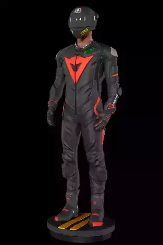 Motorcyclist statue of man in racing suit 3D print model Motorcyclist statue of man in racing suit 3D print model