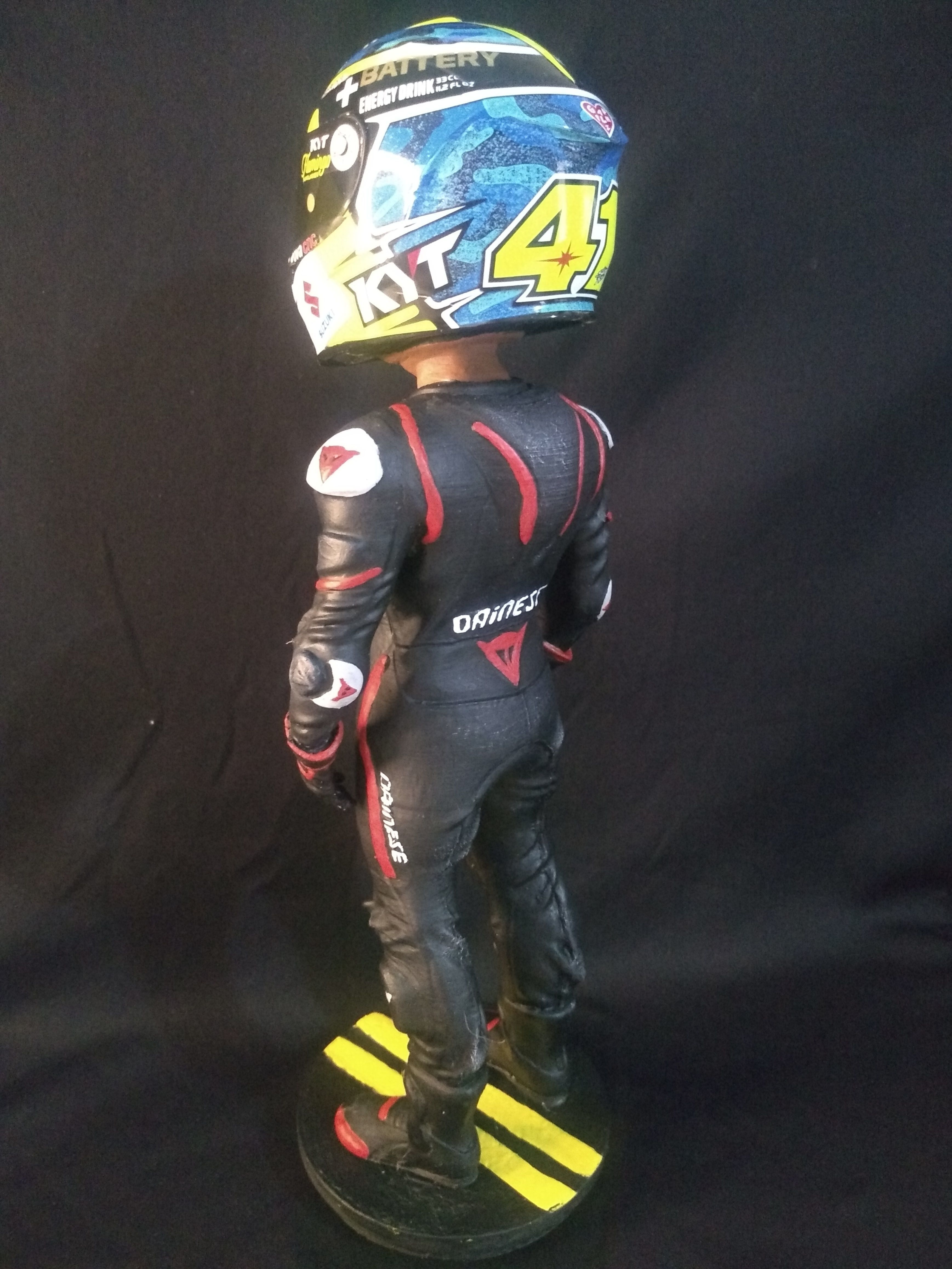 Motorcyclist statue of man in racing suit 3D print model_1