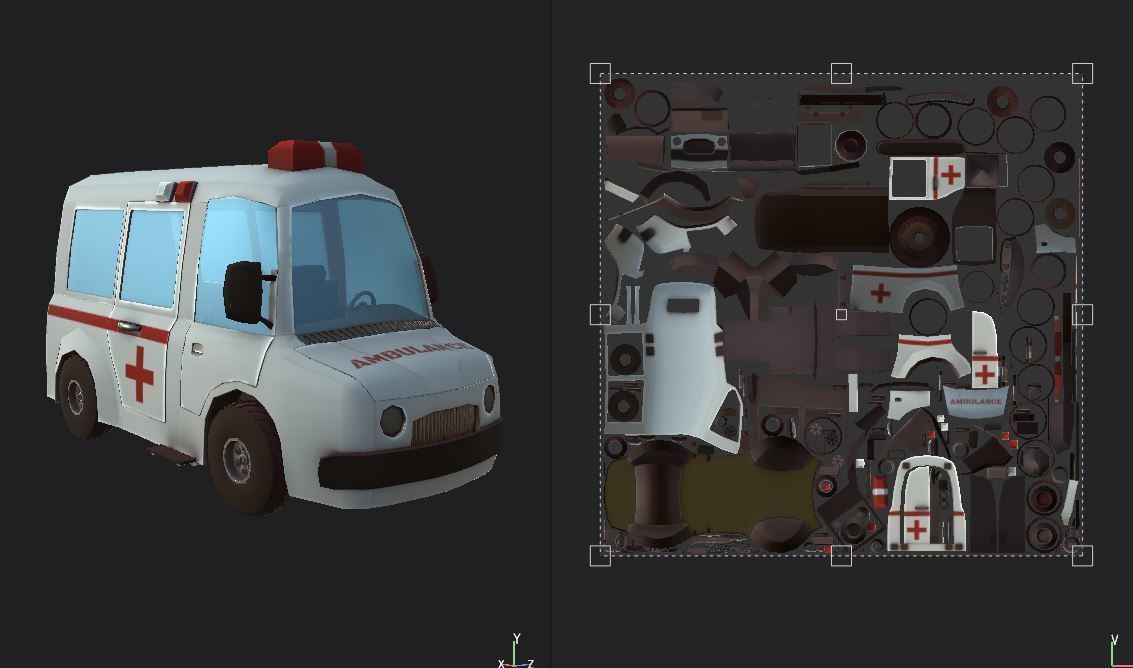 Ambulance cartoon Low-poly 3D model_7