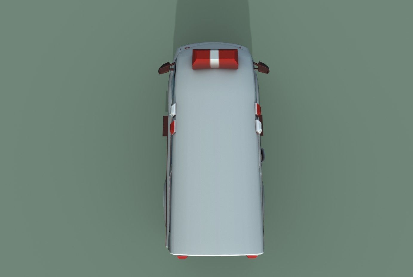 Ambulance cartoon Low-poly 3D model_12