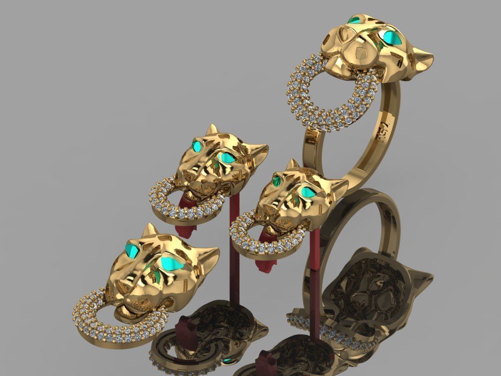 GC GOLD M0088- Diamond gold set  3D print model_5