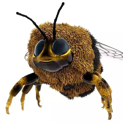 Bumblebee cartoon rigged animated Low-poly 3D model