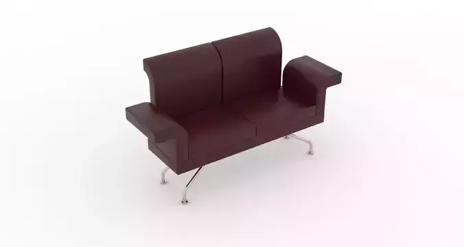 Simple Sofa using bend modifier Low-poly 3D model