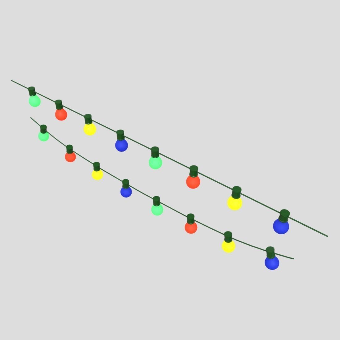 Fairy Lights 2 Low-poly 3D model_5