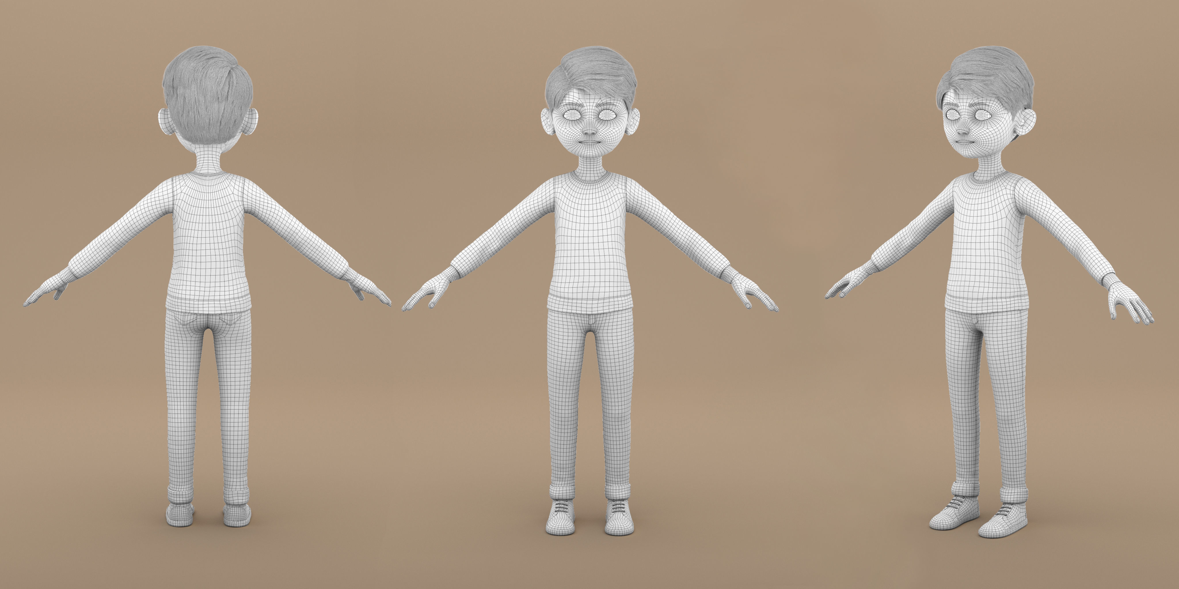 Cartoon Boy 3D model_14