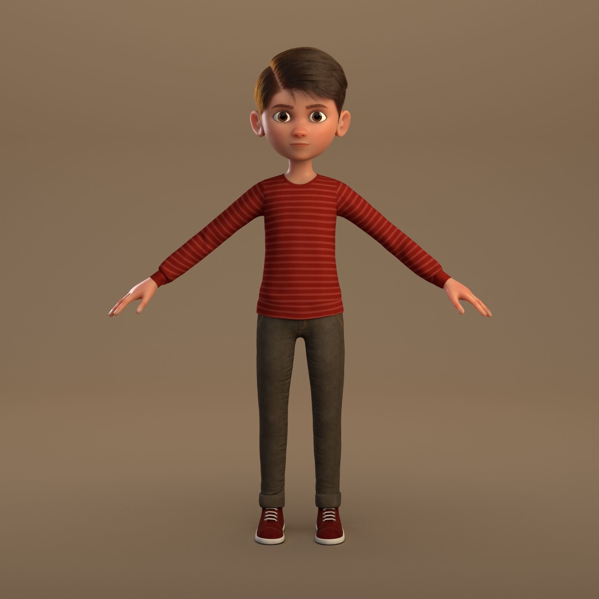 Cartoon Boy 3D model_1