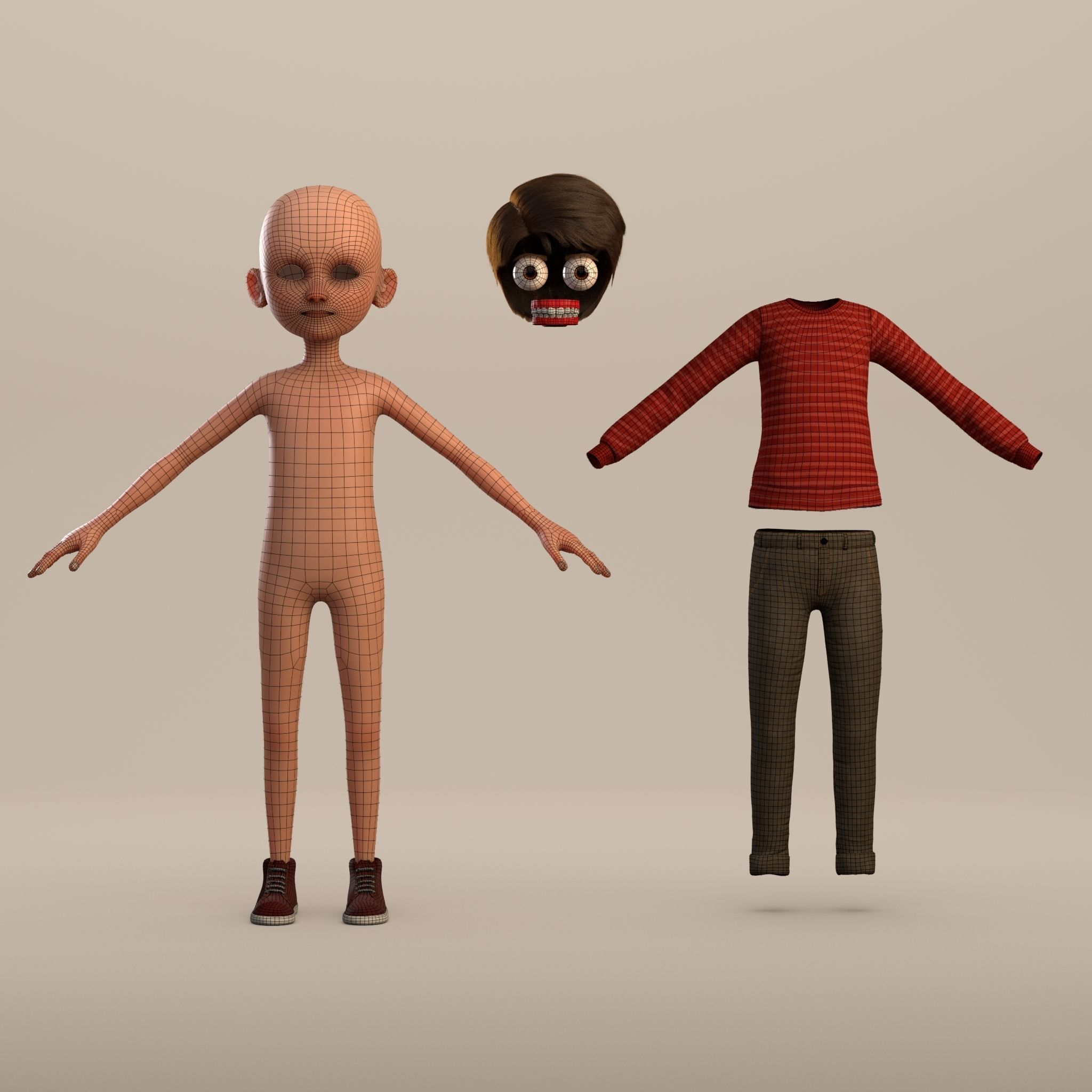 Cartoon Boy 3D model_21