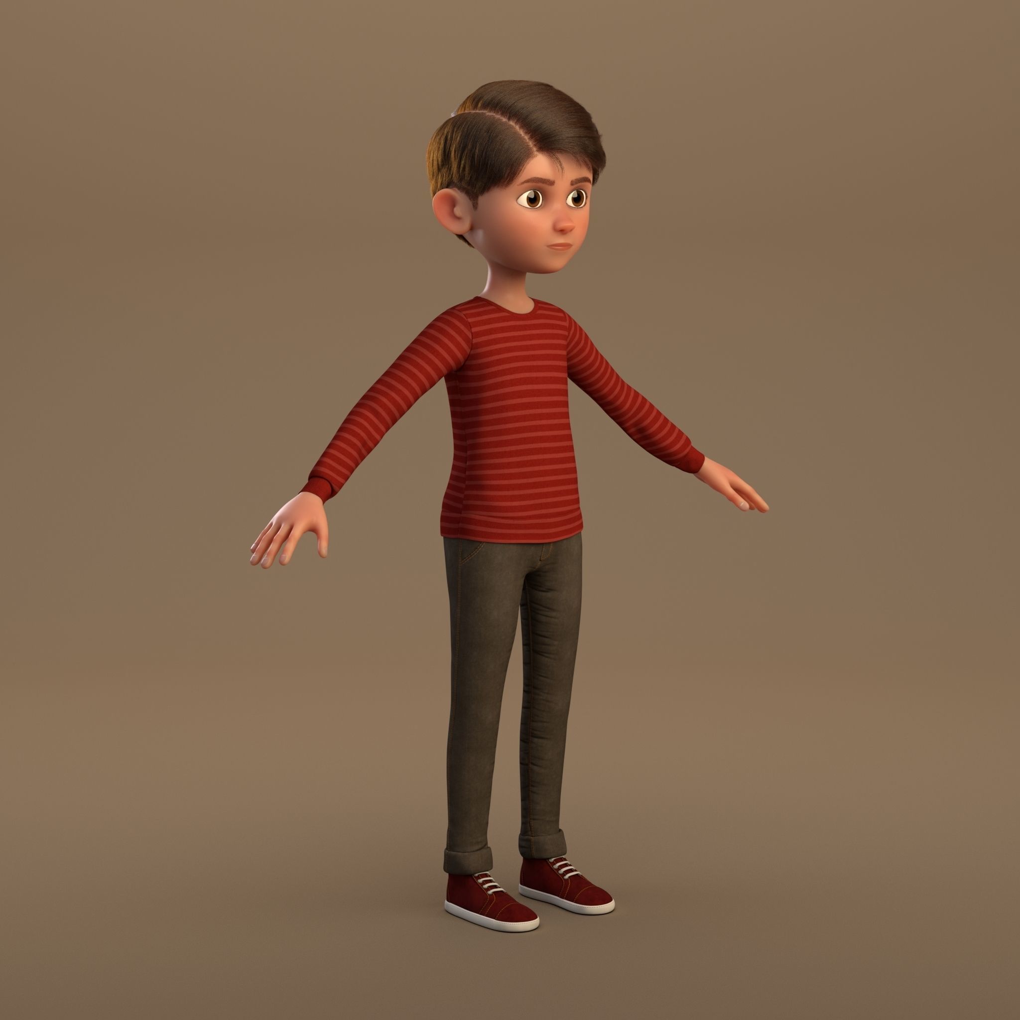 Cartoon Boy 3D model_6