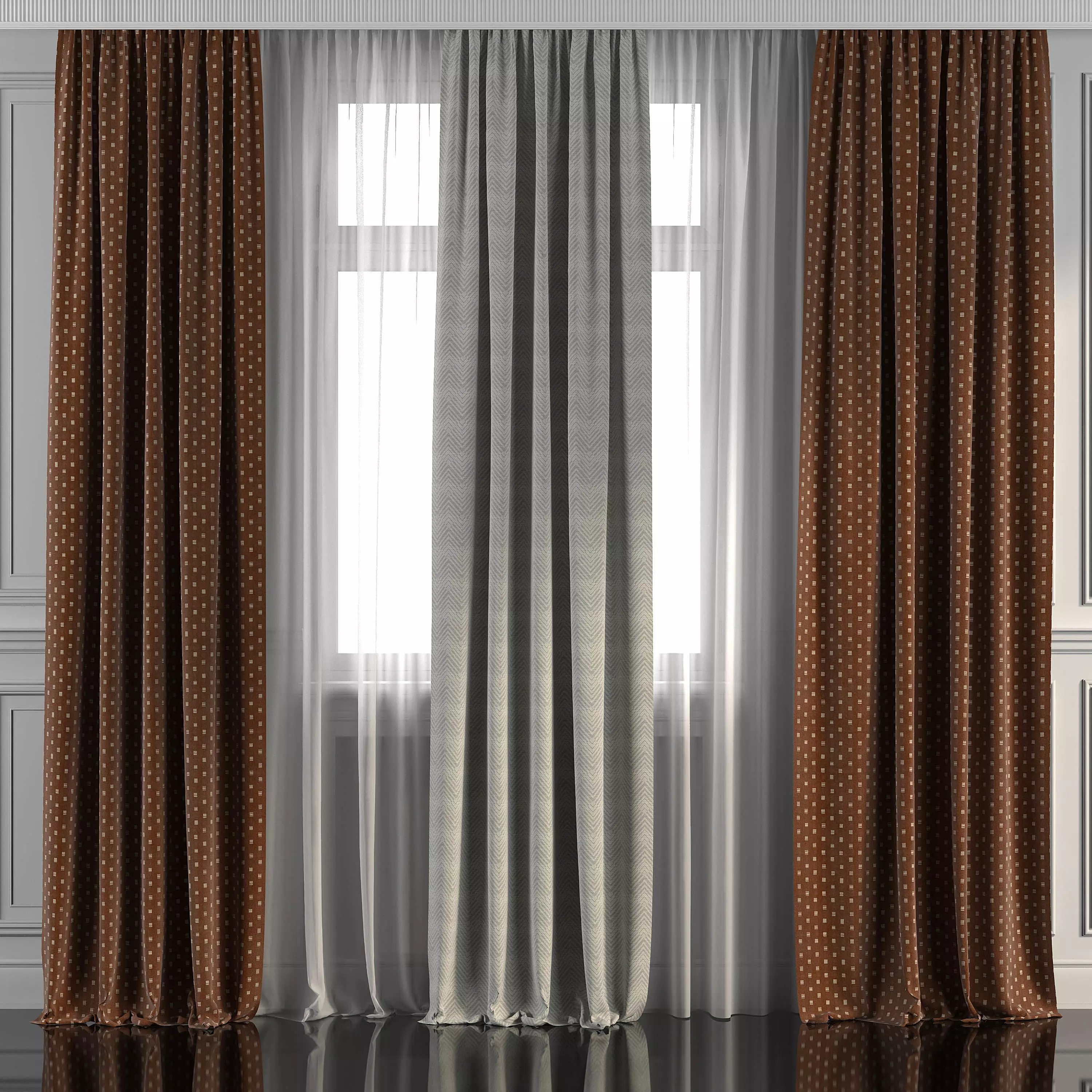 Curtain Set 271 3D model_0