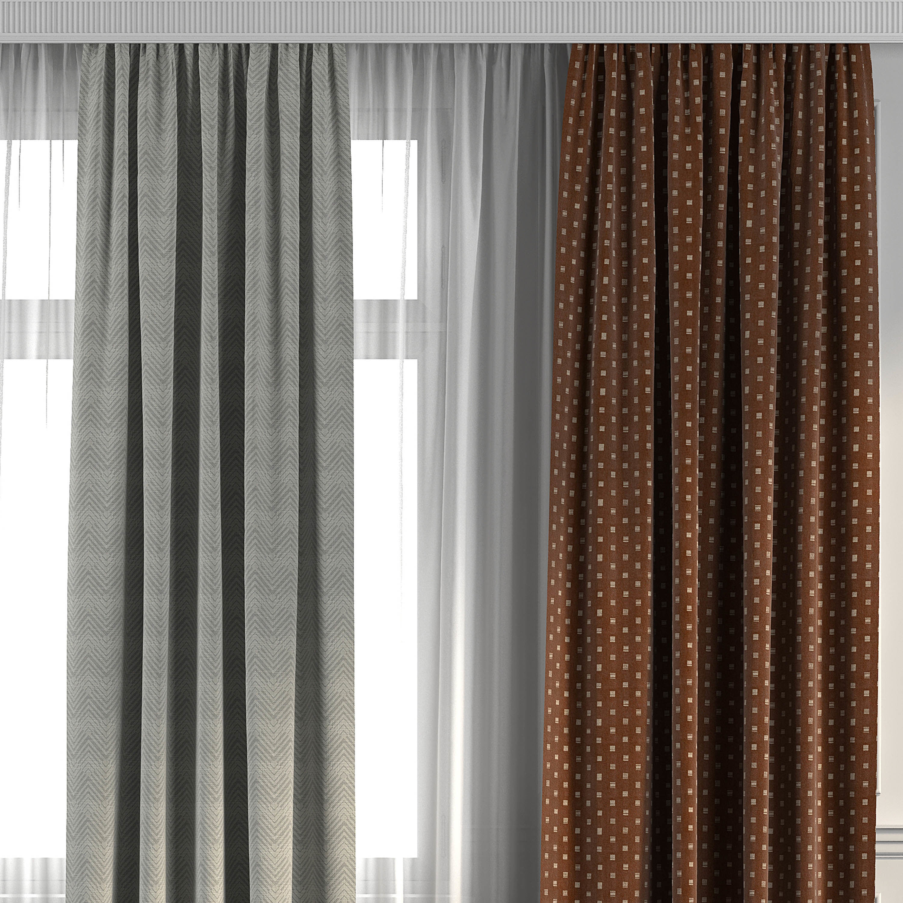 Curtain Set 271 3D model_1