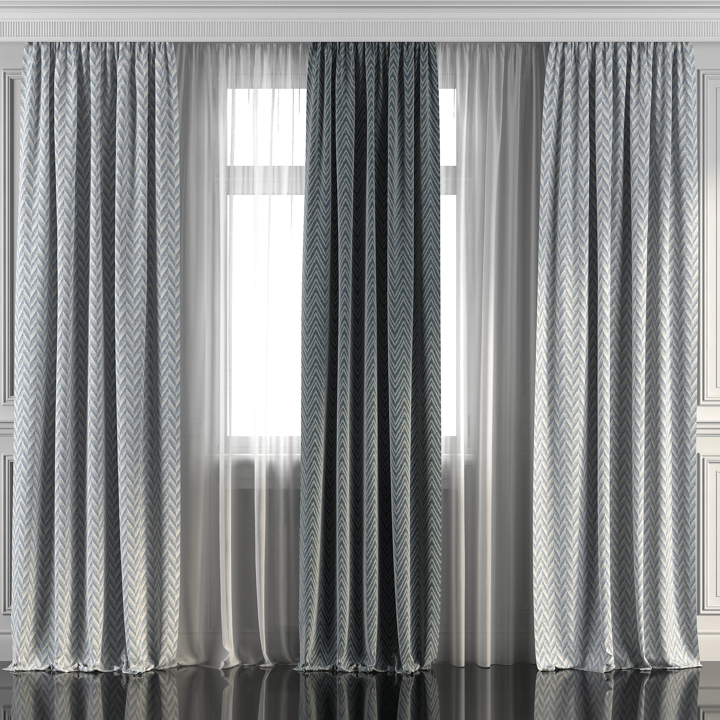 Curtain Set 272 3D model_1