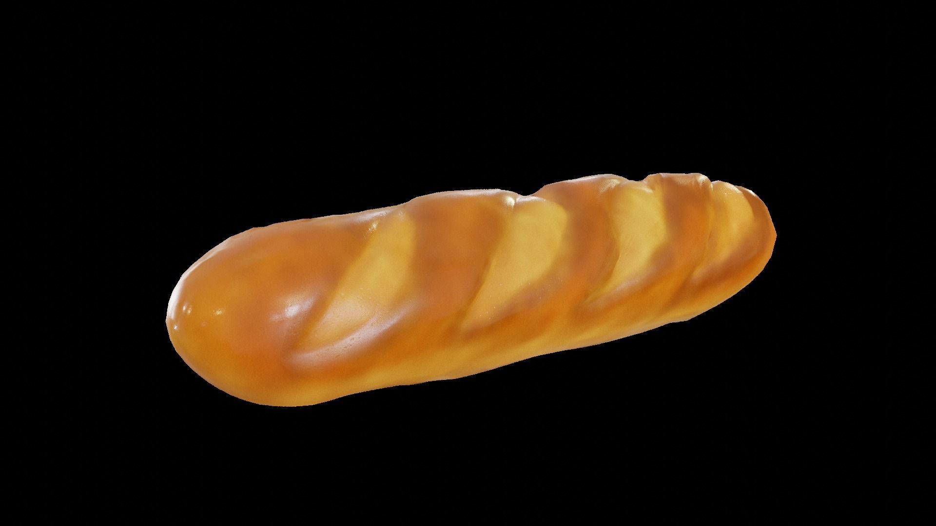 Baguette bread cartoon 3D model_3