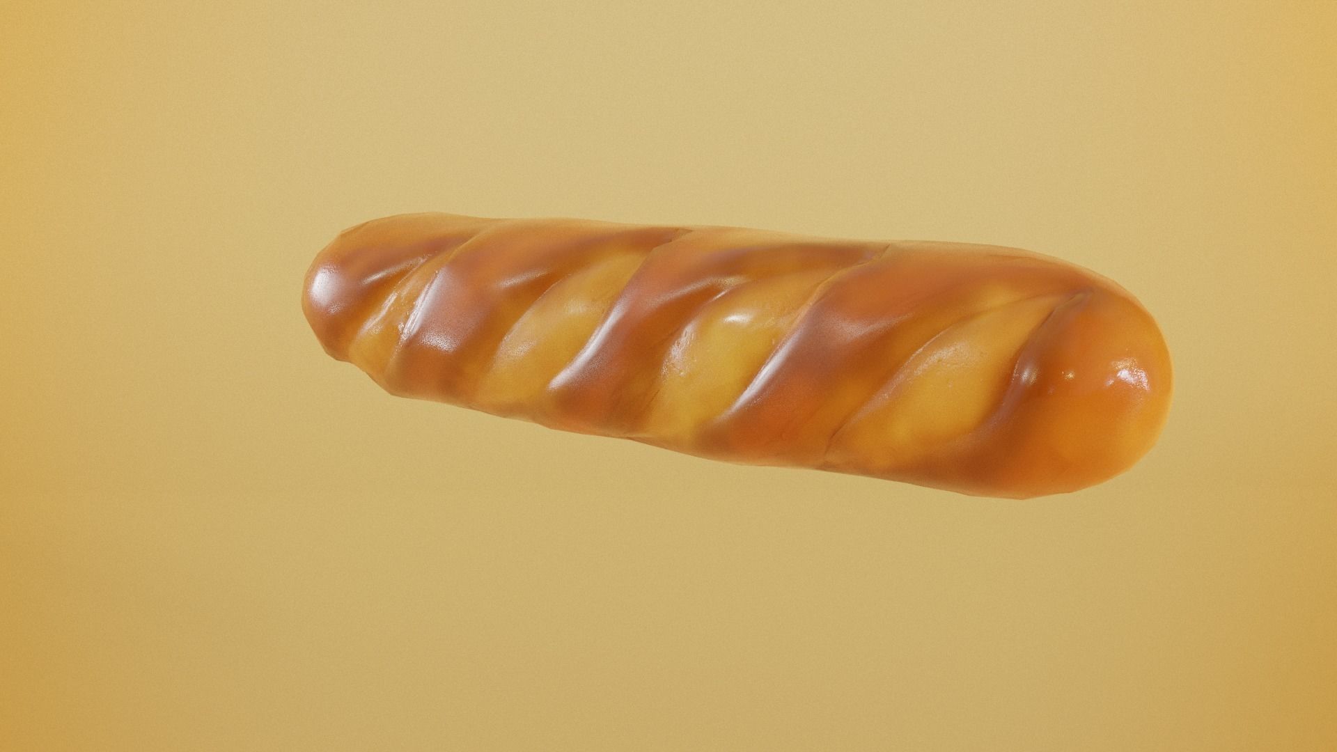 Baguette bread cartoon 3D model_5