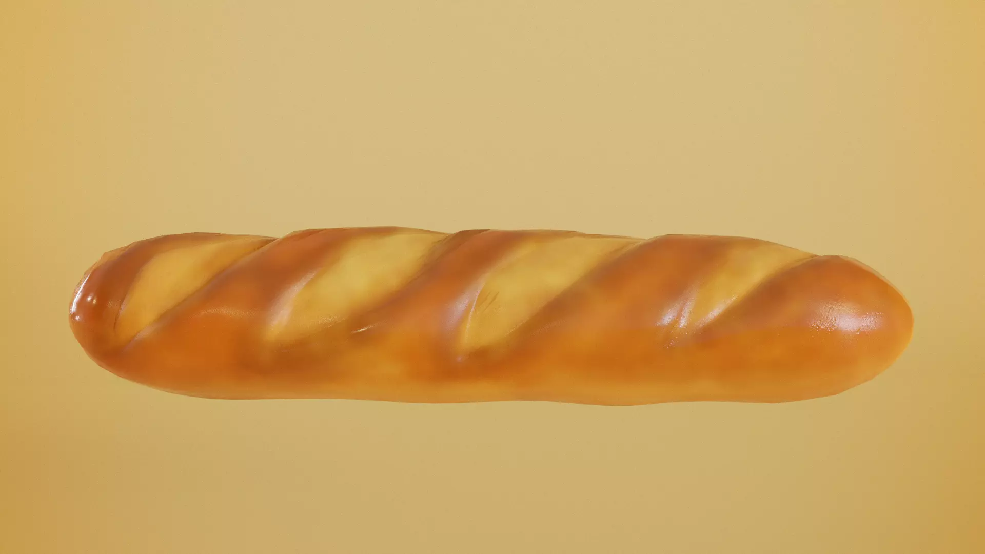 Baguette bread cartoon 3D model_0
