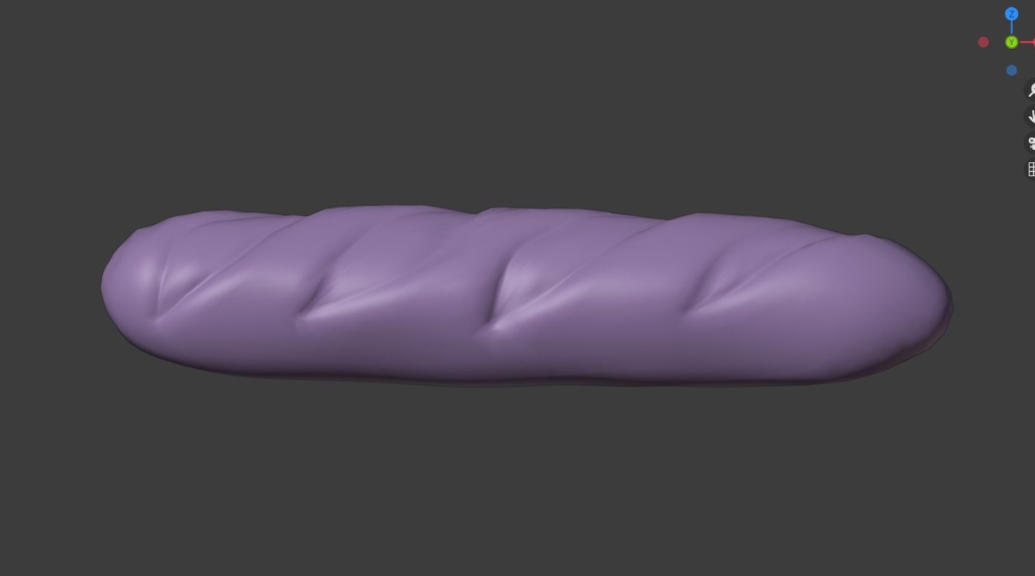 Baguette bread cartoon 3D model_9