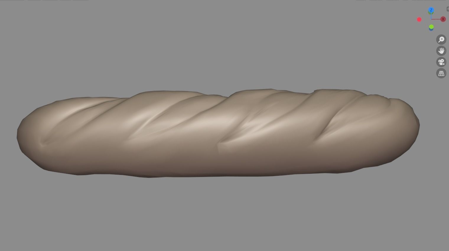 Baguette bread cartoon 3D model_10