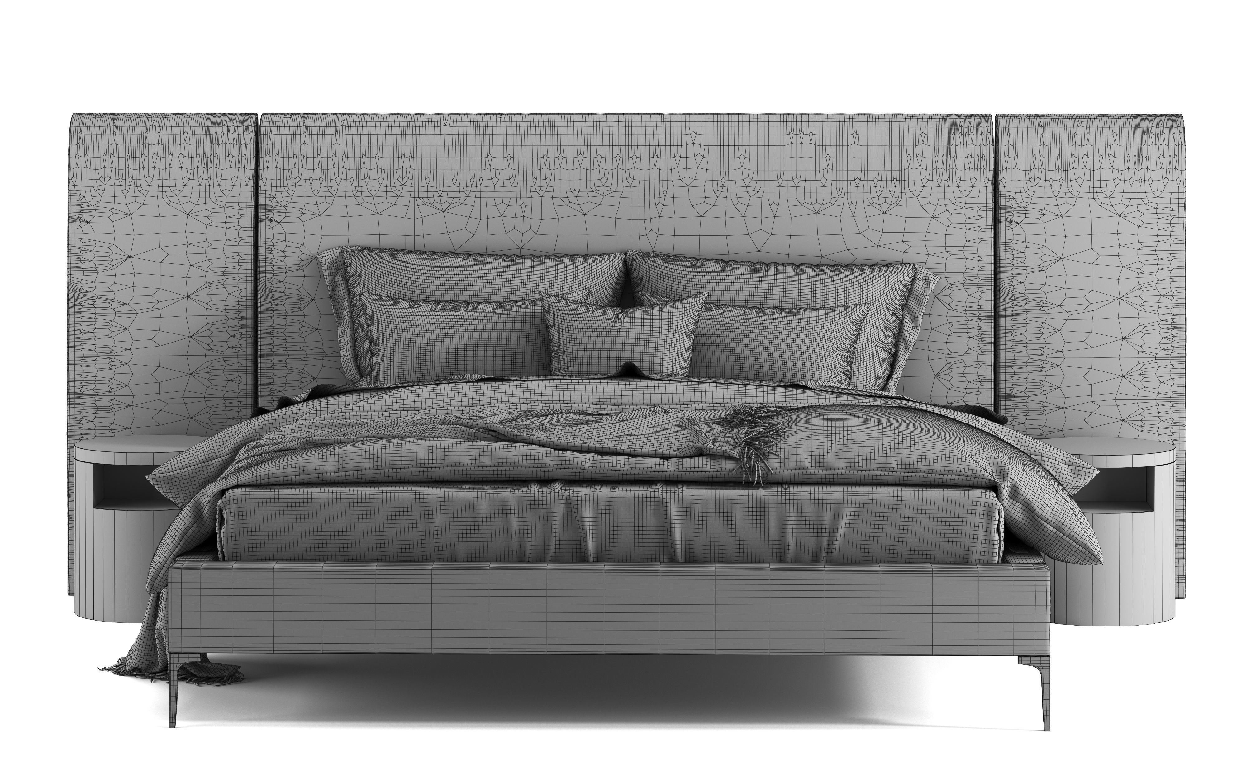 West Elm Andes Wide Bed 3D model_5