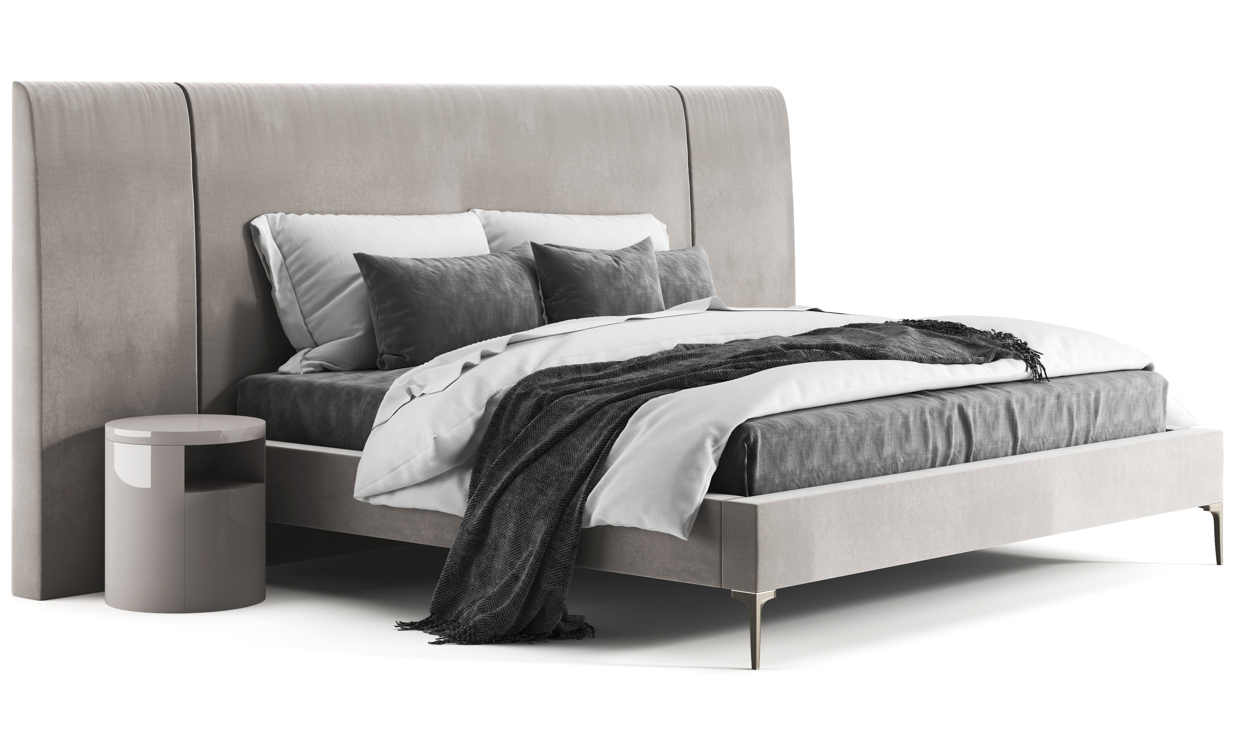 West Elm Andes Wide Bed 3D model_4
